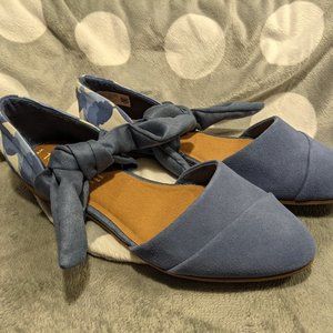 Toms Blue Leaf Jutti D’orsay Infinity Blue Suede Women's Size 8.5